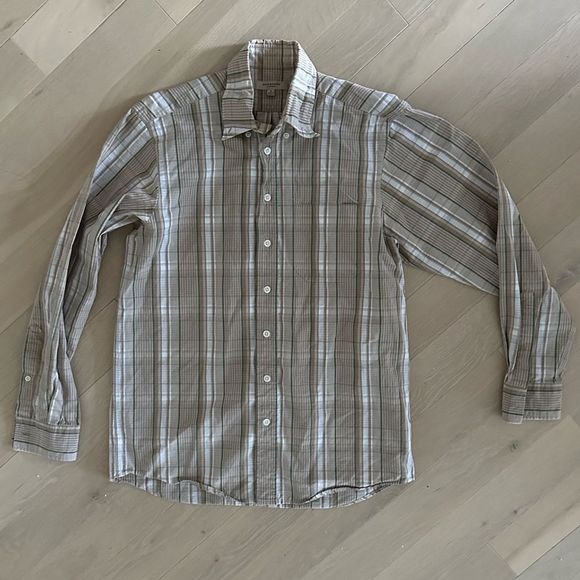Burberry Other - Burberry men’s beige checkered button down shirt